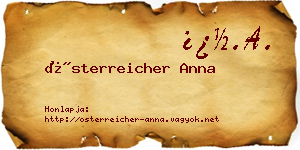 Österreicher Anna névjegykártya