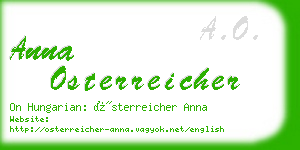 anna osterreicher business card